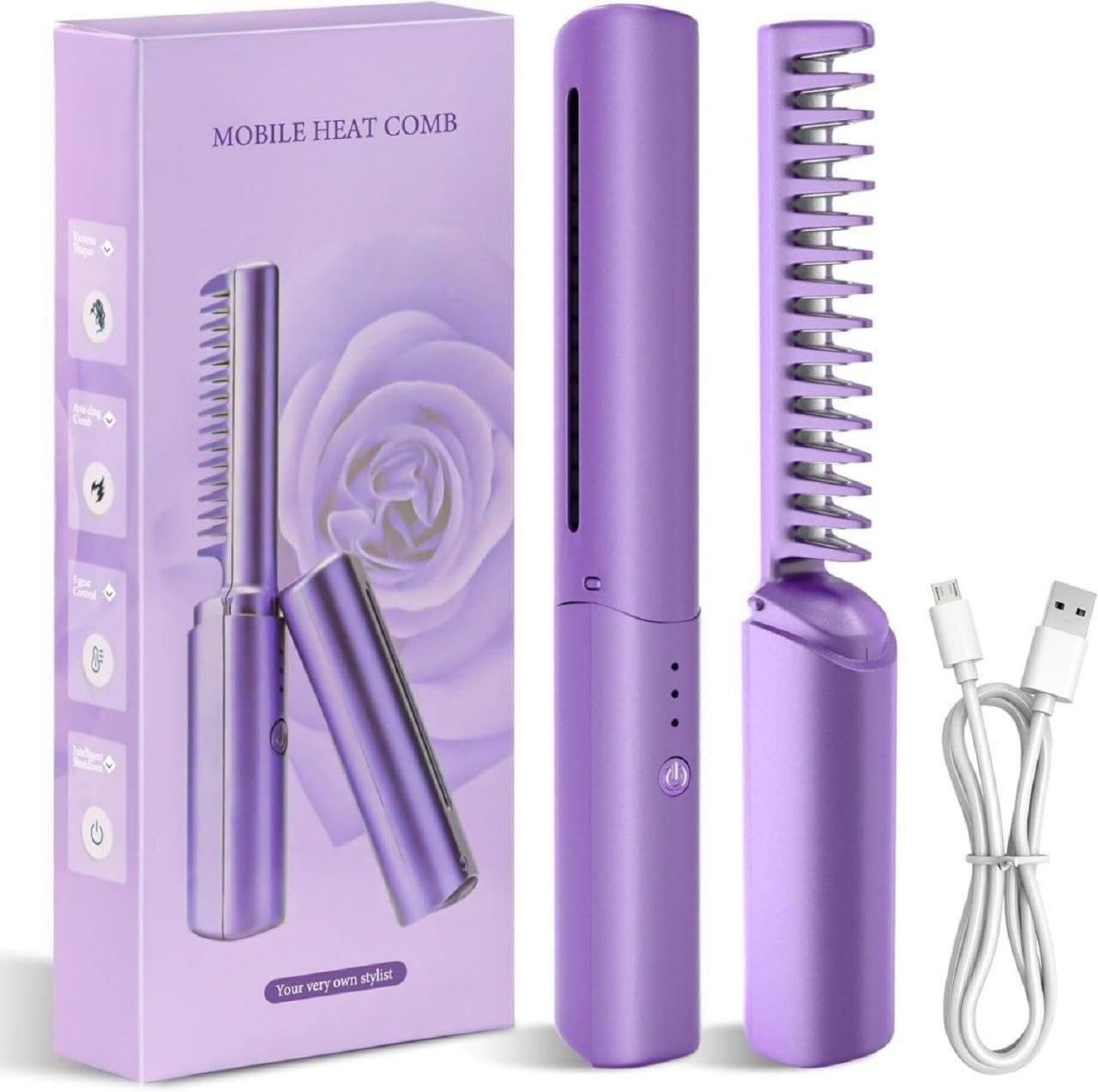 Portable Mini Cordless Hair Straightener & Hot Comb