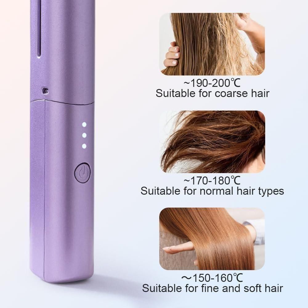 Portable Mini Cordless Hair Straightener & Hot Comb