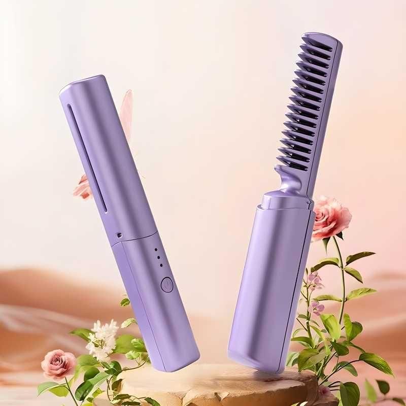 Portable Mini Cordless Hair Straightener & Hot Comb